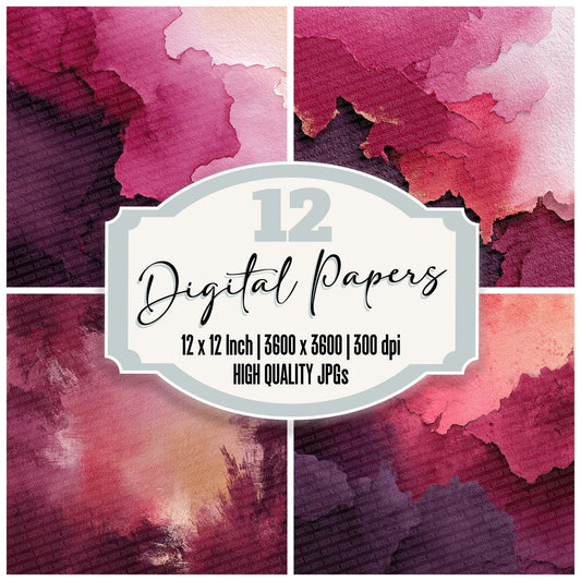 Burgundy Plum Drag Digital Paper Pack (DDD000738)