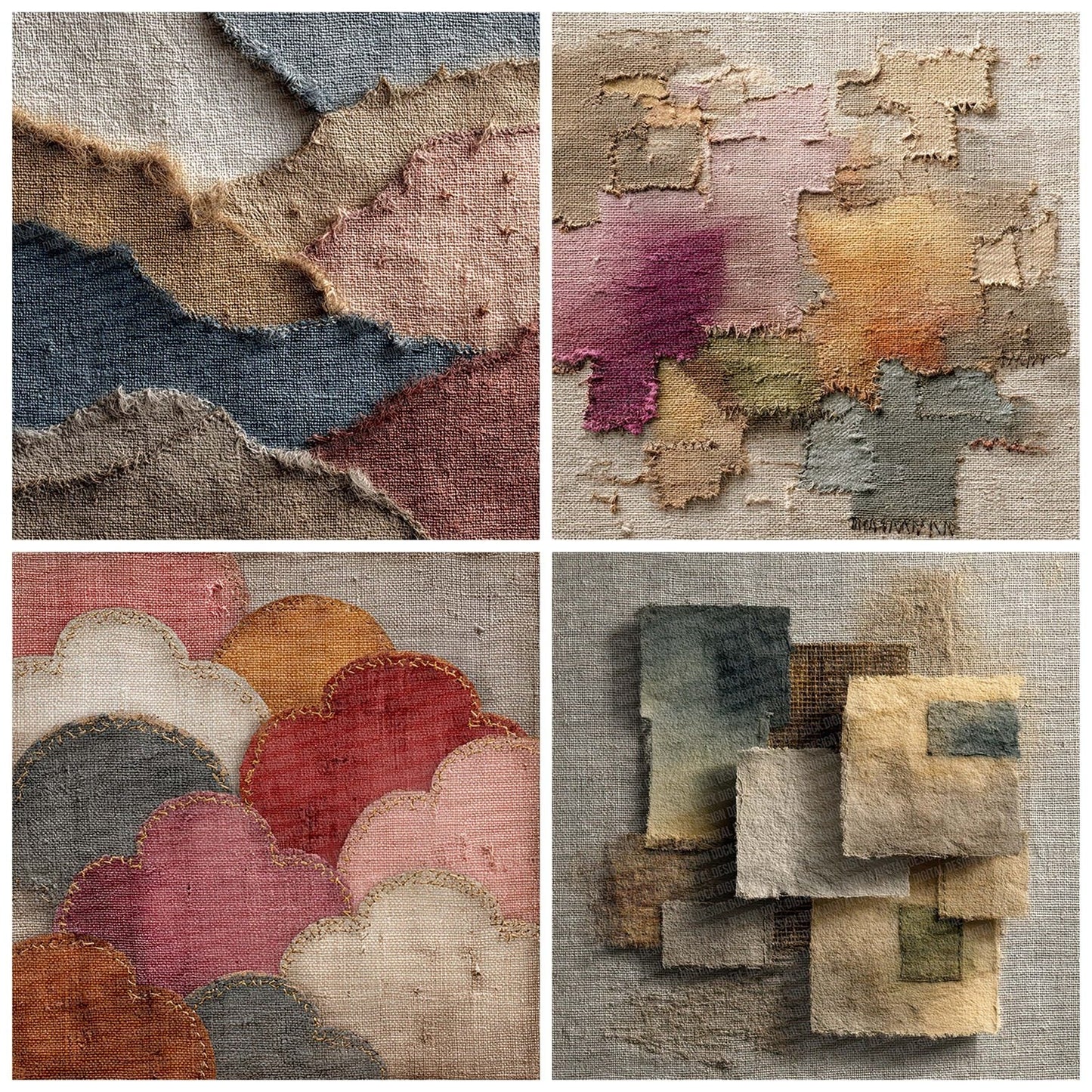 Burlap Applique Patch Digital Paper Pack (DDD000740)