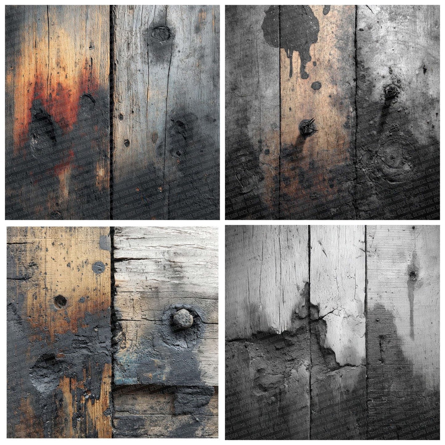 Burned Altar Grunge Digital Paper Pack (DDD000744)