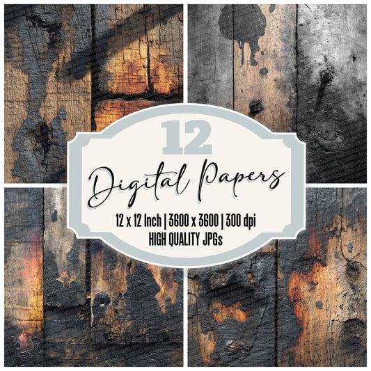 Burned Altar Grunge Digital Paper Pack (DDD000744)
