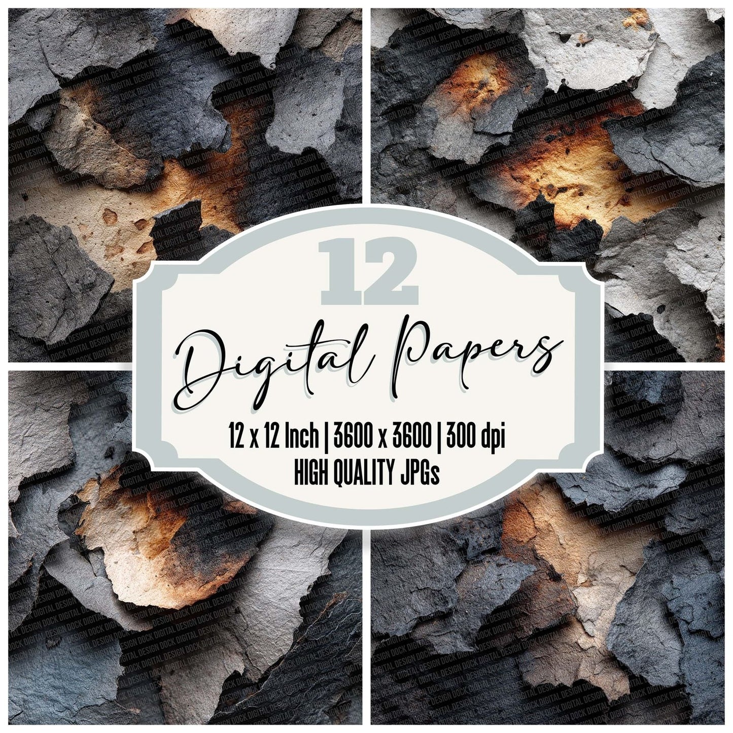 Burned Paper Texture Digital Paper Pack (DDD000746)