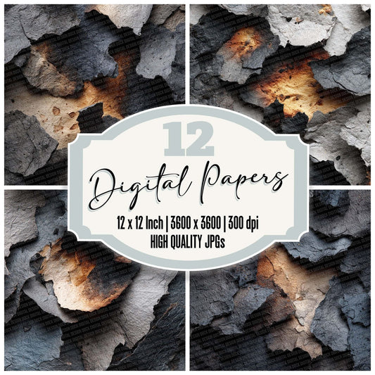 Burned Paper Texture Digital Paper Pack (DDD000746)