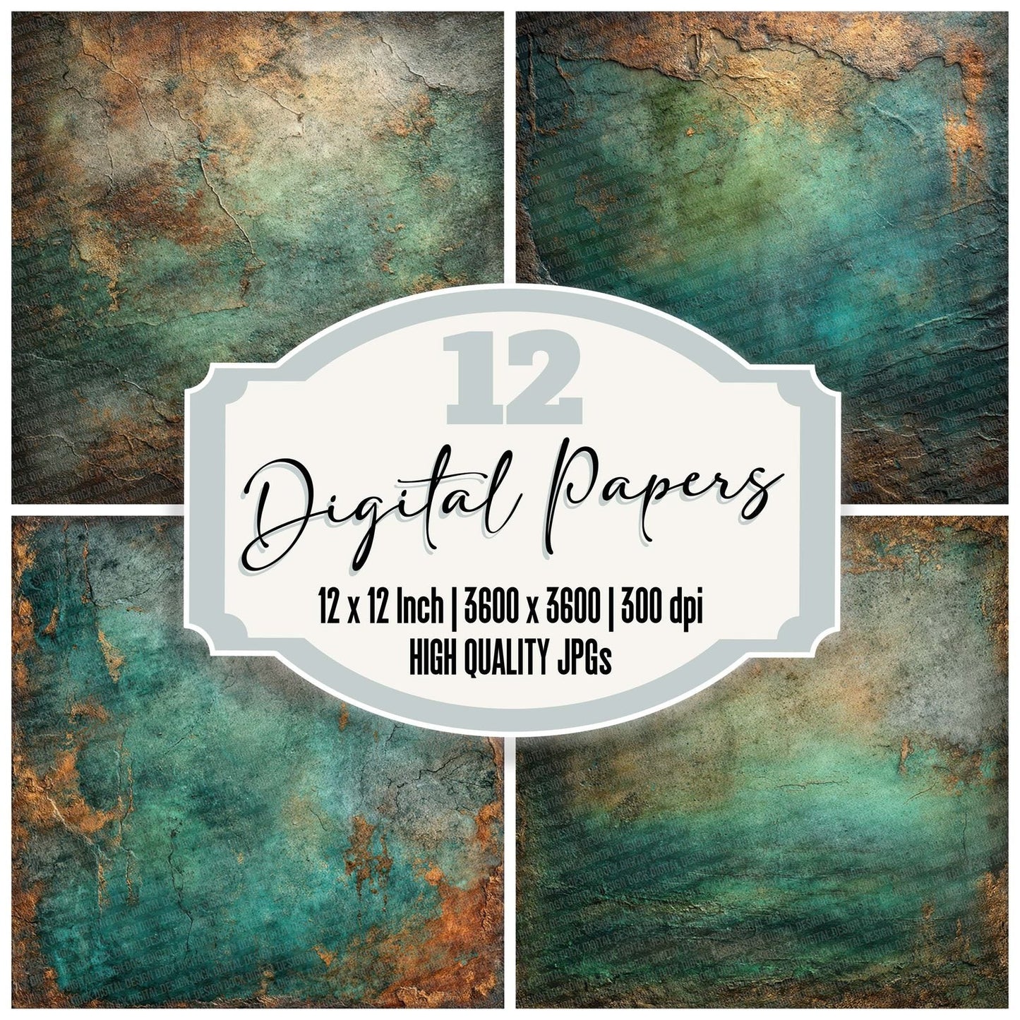 Burnished Bronze Patina Digital Paper Pack (DDD000748)