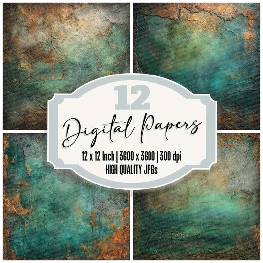 Burnished Bronze Patina Digital Paper Pack (DDD000748)