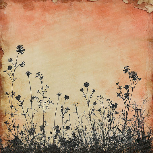 Burnt Sienna Ink Flower Digital Paper Pack (DDD000752)