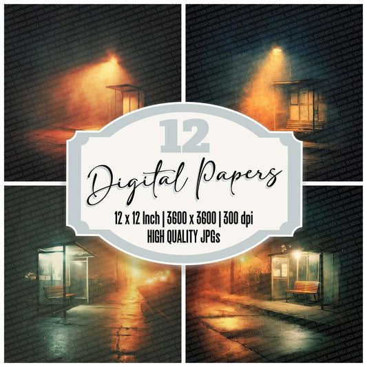 Bus Stop Mistlight Digital Paper Pack (DDD000754)