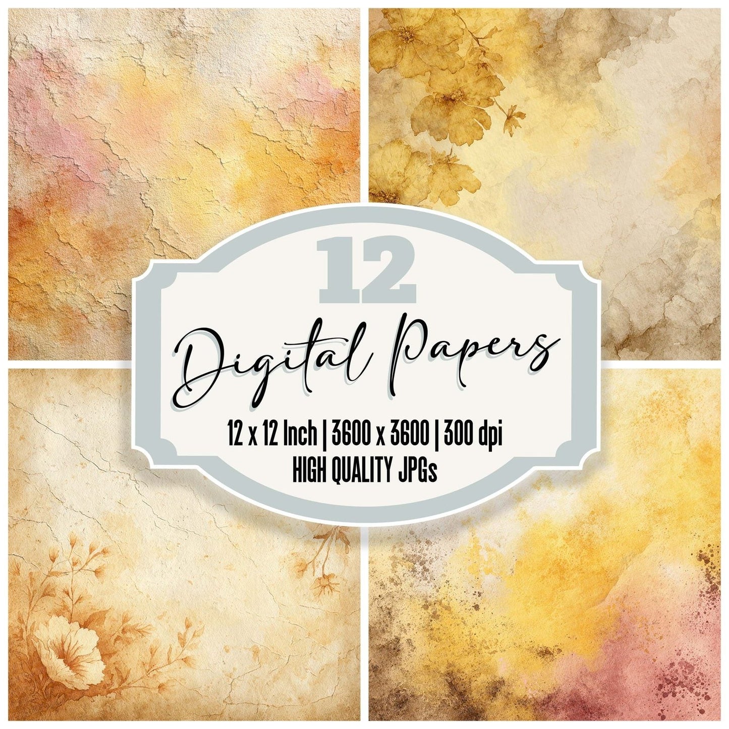 Butter Ivory Bloom Digital Paper Pack (DDD000756)