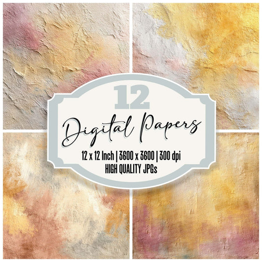 Butter Rose Chalk Digital Paper Pack (DDD000757)