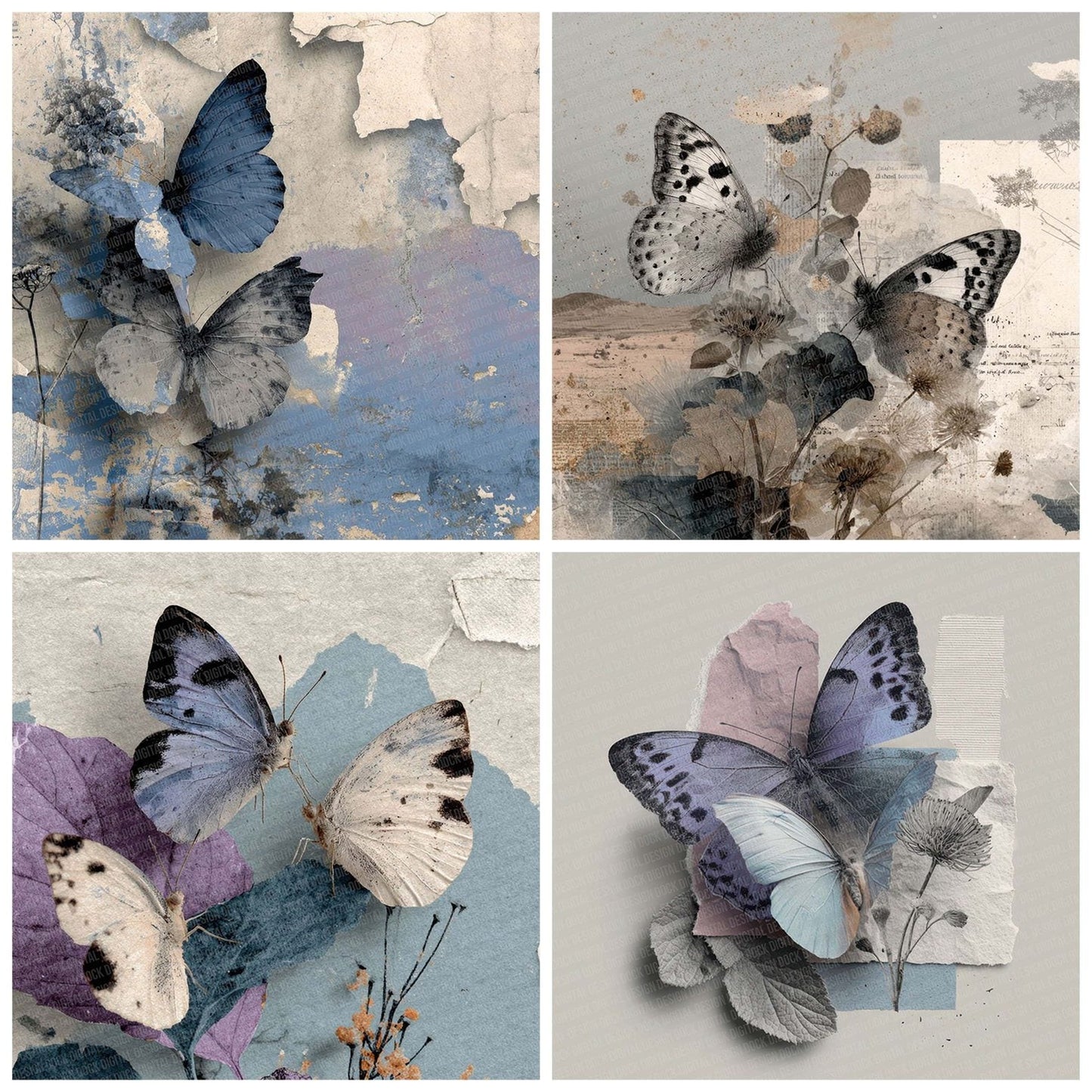 Butterfly Garden Moodboard Digital Paper Pack (DDD000760)