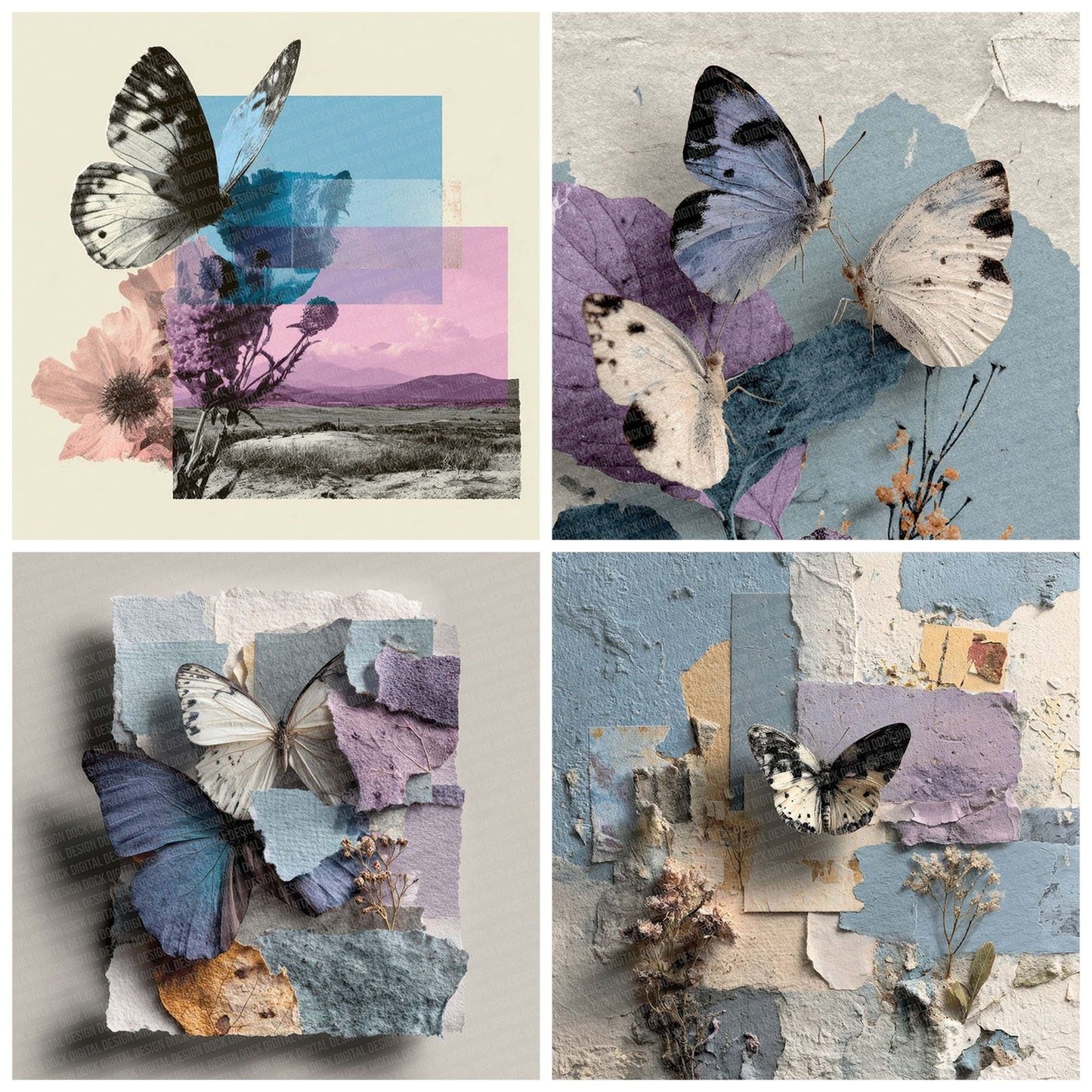 Butterfly Garden Moodboard Digital Paper Pack (DDD000760)