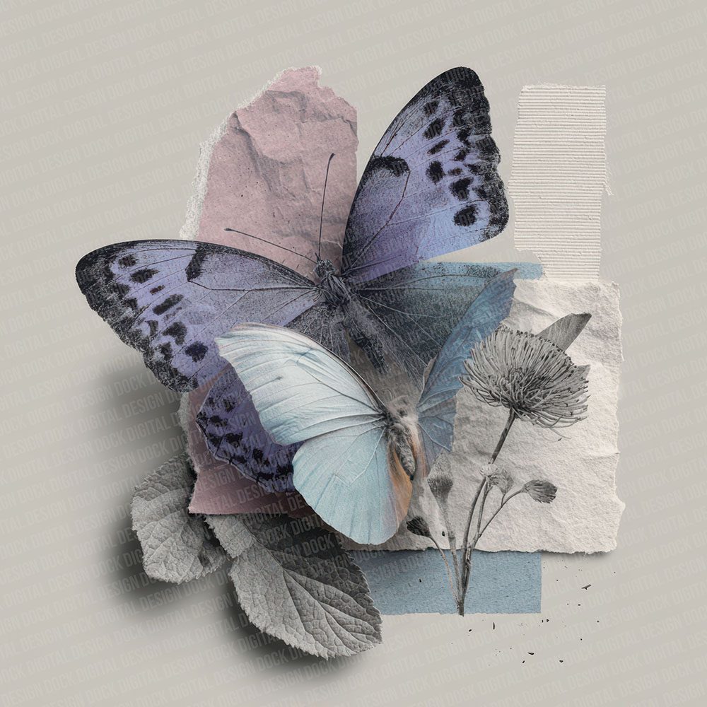Butterfly Garden Moodboard Digital Paper Pack (DDD000760)