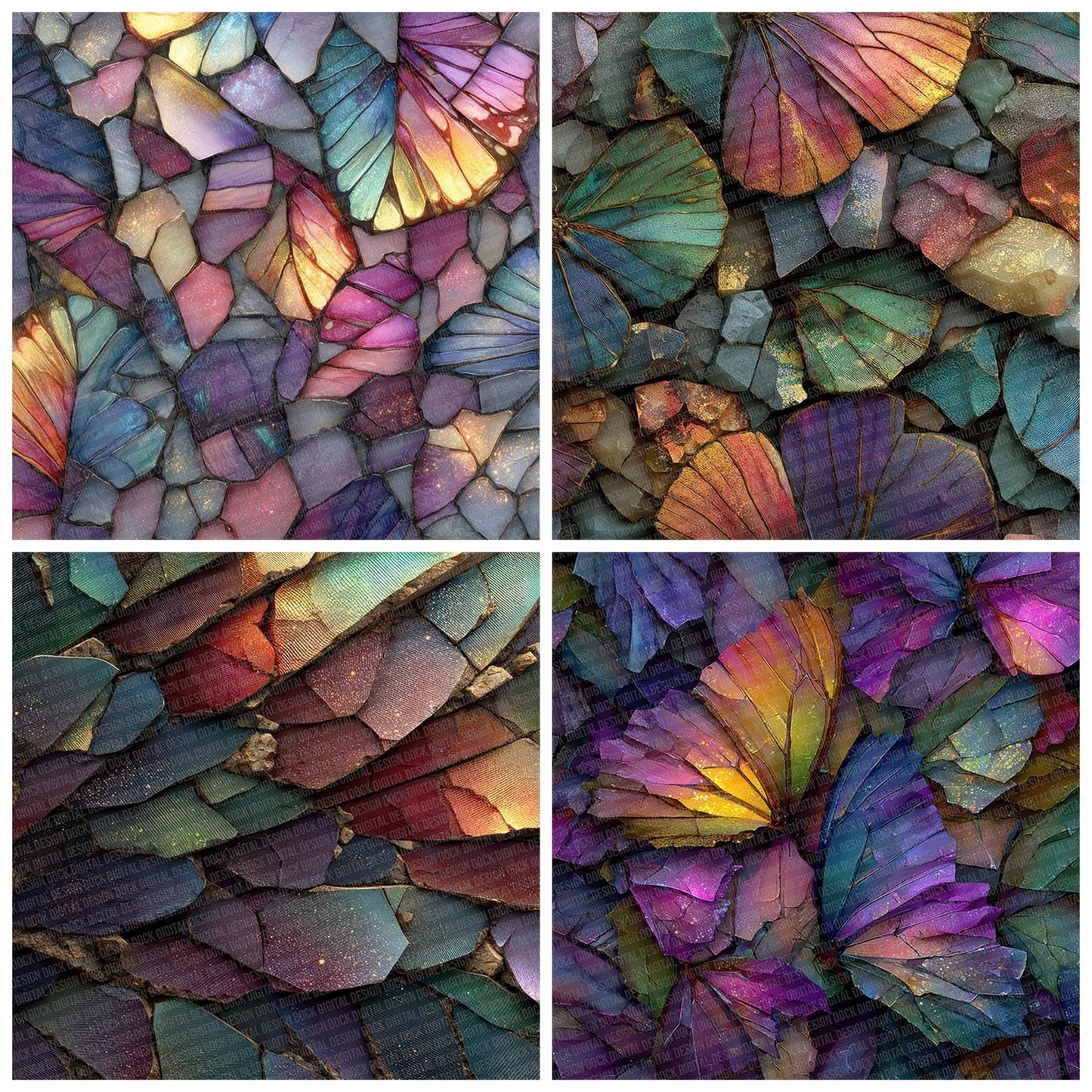 Butterfly Glass Shard Digital Paper Pack (DDD000762)