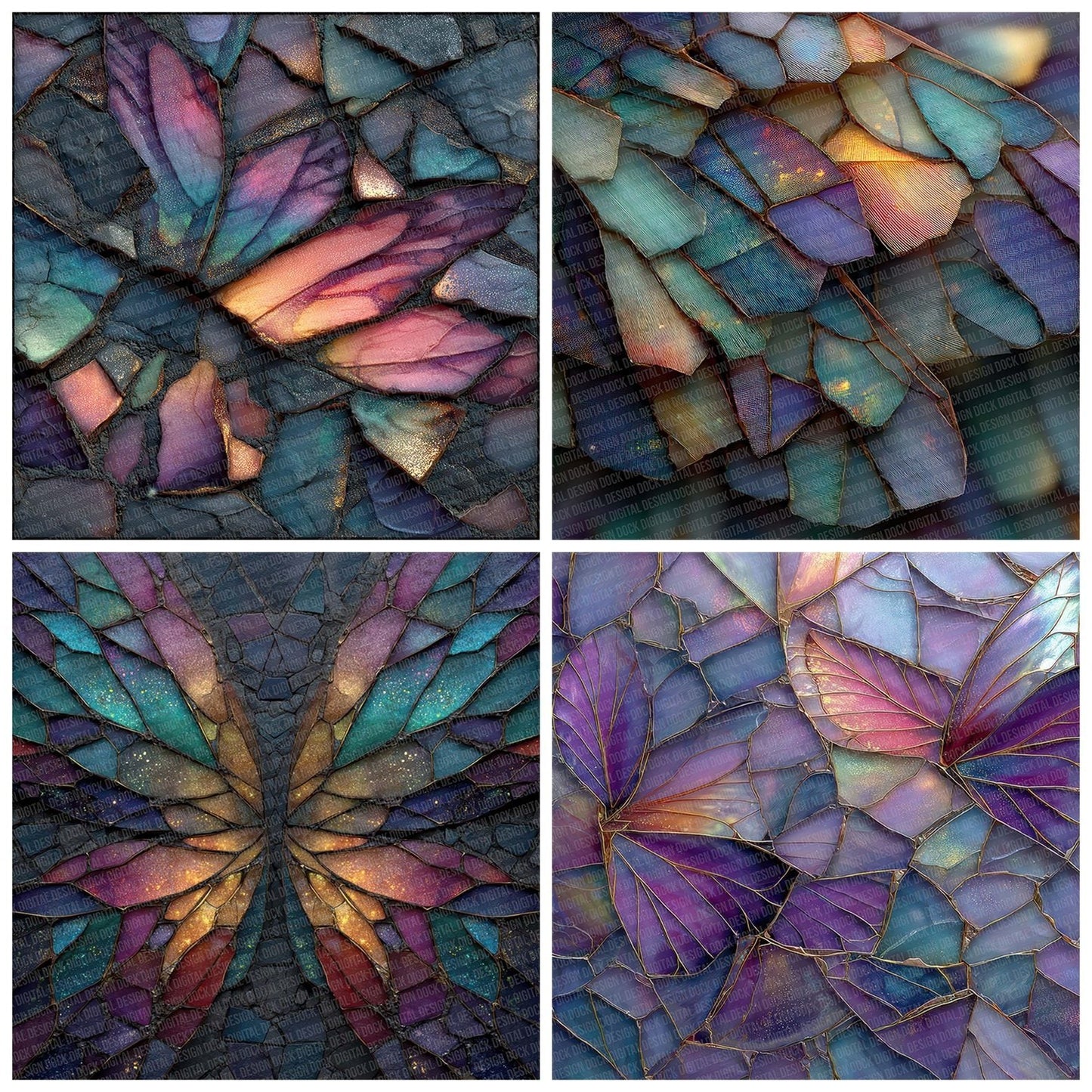 Butterfly Glass Shard Digital Paper Pack (DDD000762)
