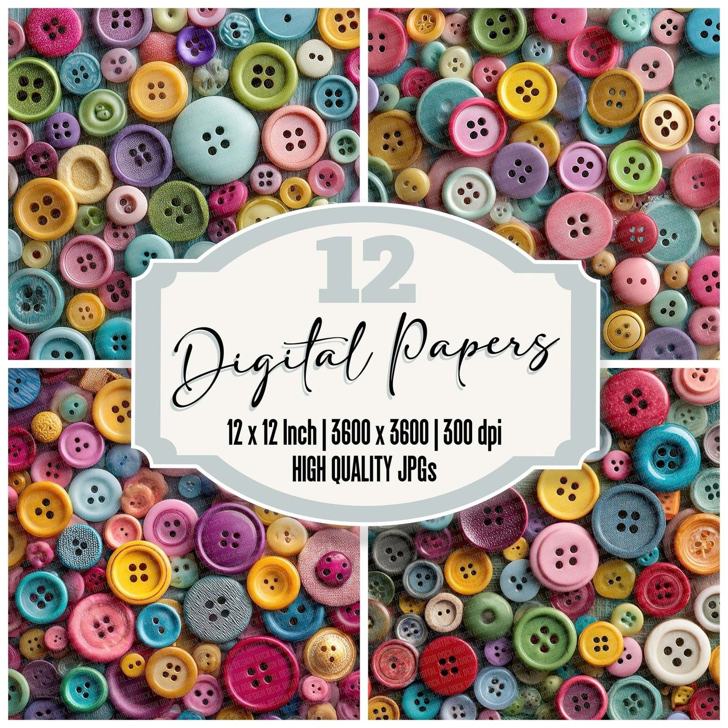 Button Mix Texture Digital Paper Pack (DDD000766)