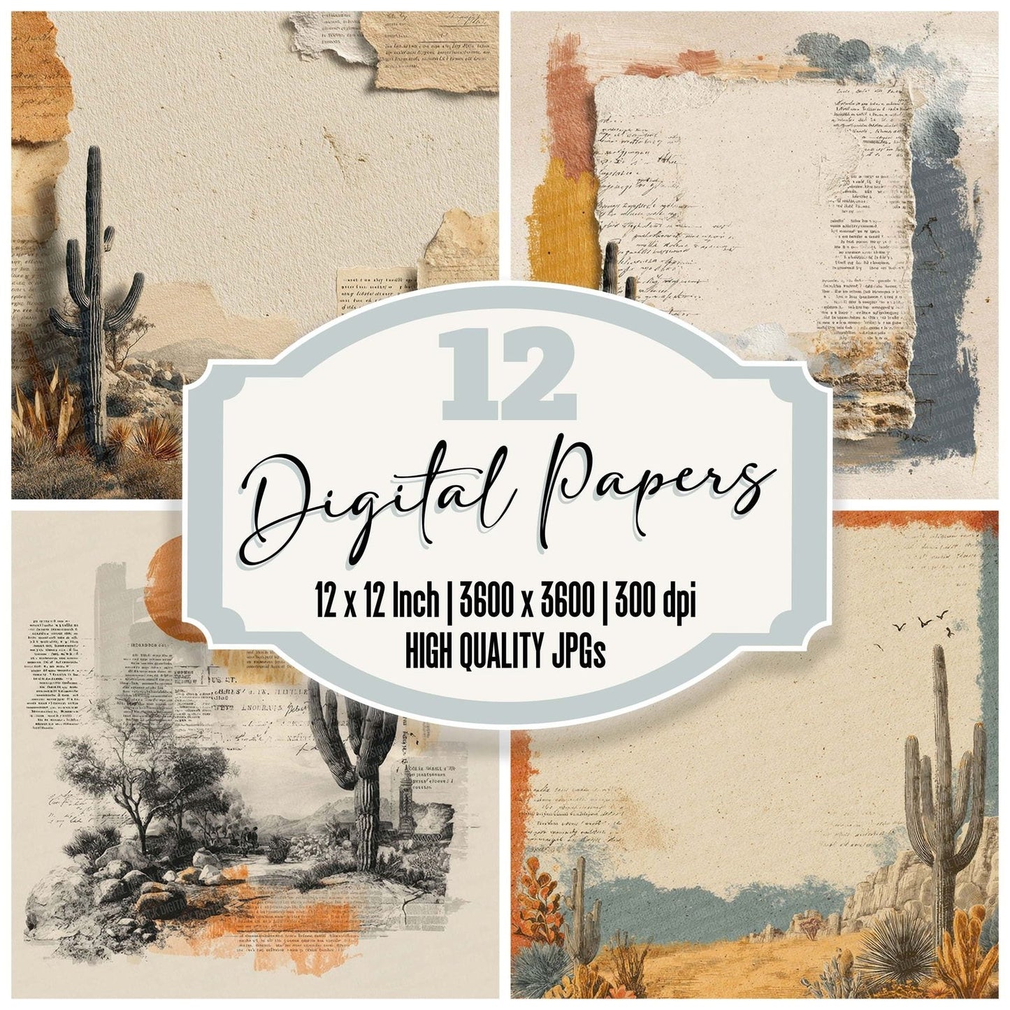 Cactus Desert Notes Digital Paper Pack (DDD000768)