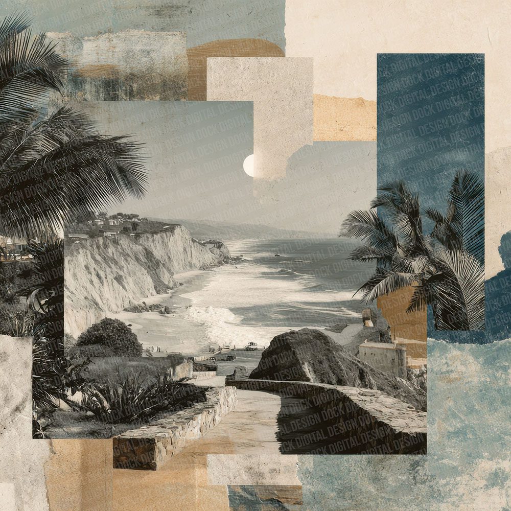 California Coast Collage Digital Paper Pack (DDD000771)