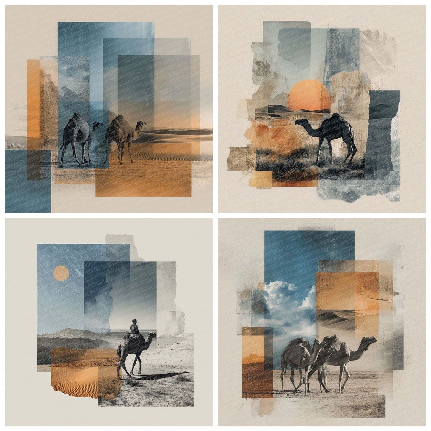Camel Desert Moodboard Digital Paper Pack (DDD000773)