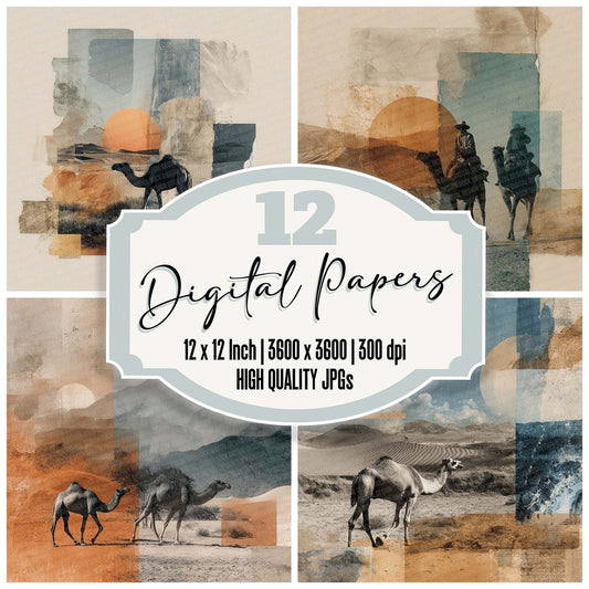 Camel Desert Moodboard Digital Paper Pack (DDD000023)