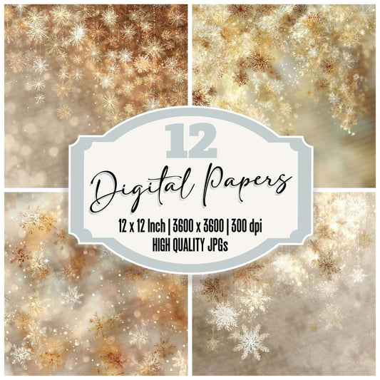 Candle Glow Christmas Background Digital Paper Pack (DDD000781)