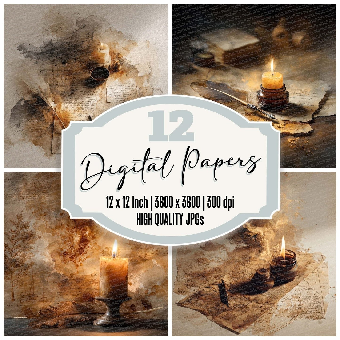 Candle Study Drift Digital Paper Pack (DDD000782)