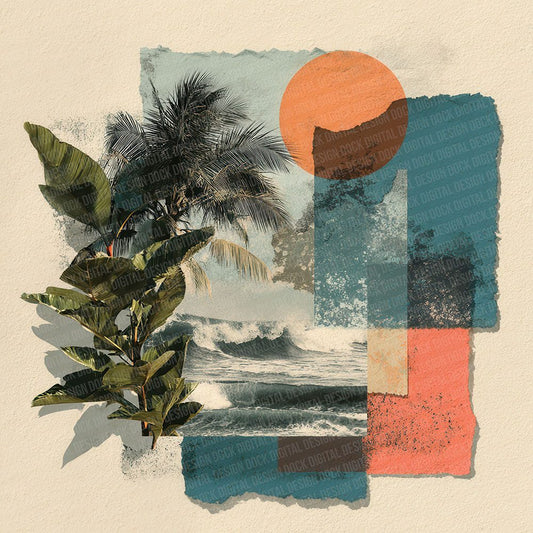 Caribbean Island Collage Digital Paper Pack (DDD000797)