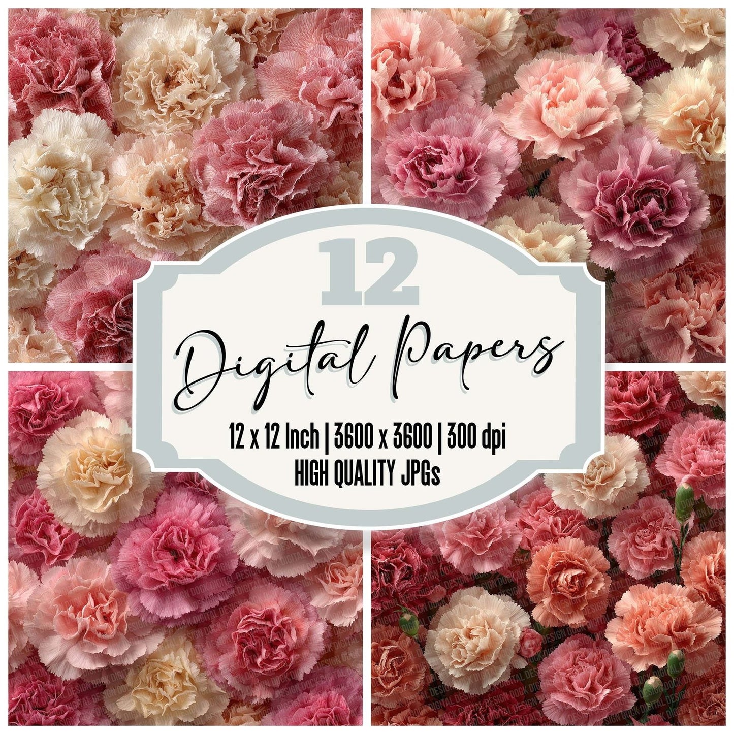 Carnation Overhead Fill Digital Paper Pack (DDD000798)