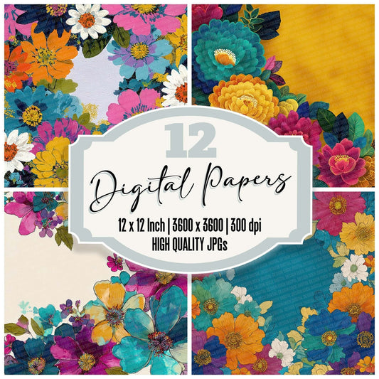 Carnival Floral Palette Digital Paper Pack (DDD000799)