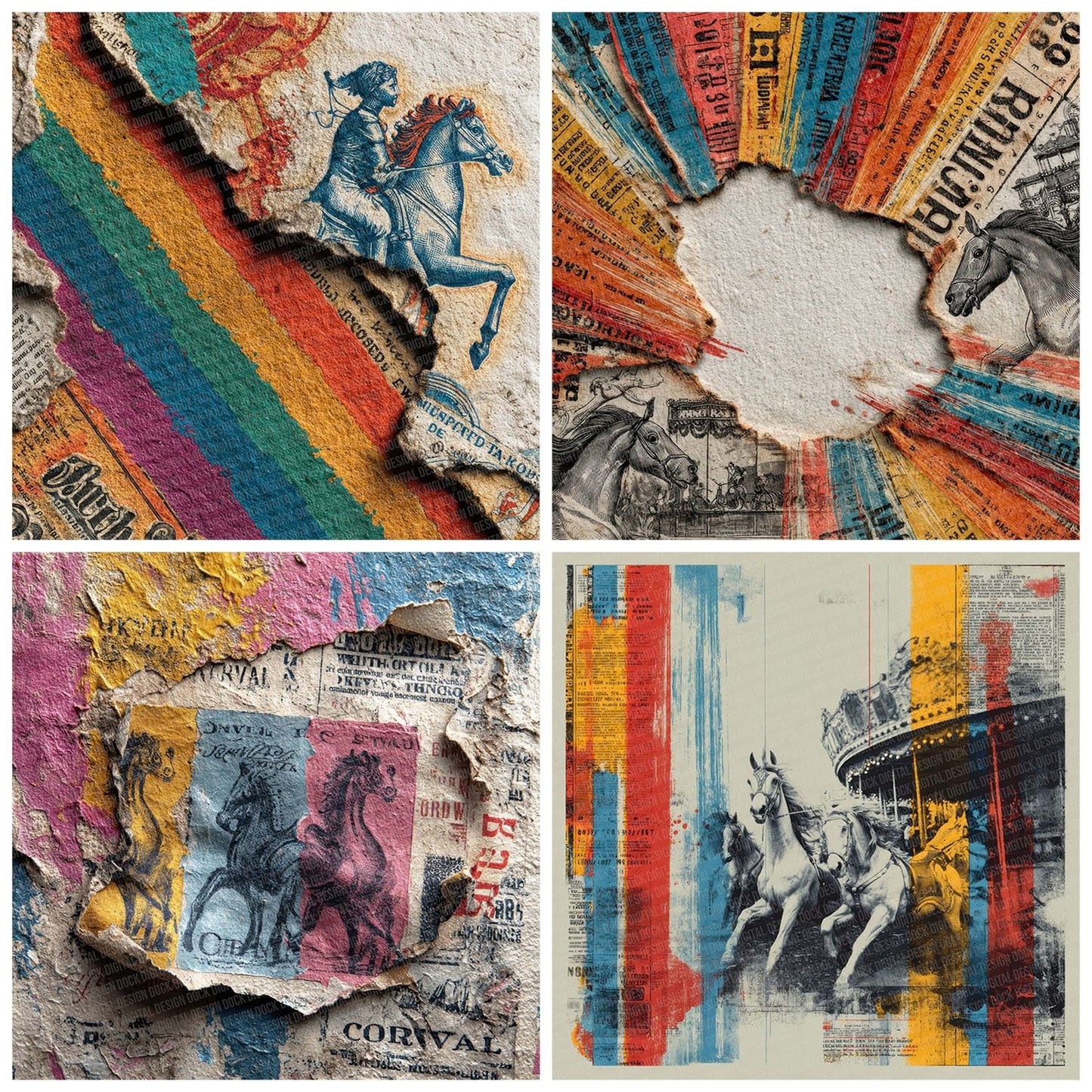 Carnival Poster Mix Digital Paper Pack (DDD000801)