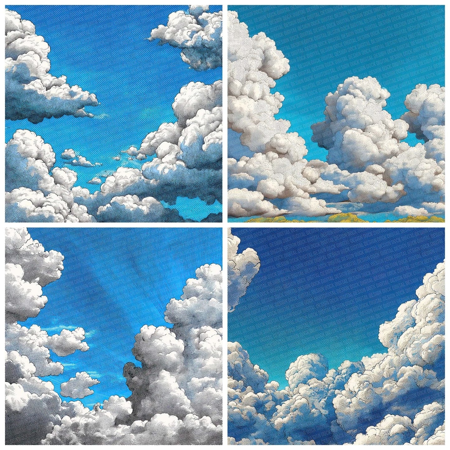 Cartoon Cloud Pop Digital Paper Pack (DDD000805)