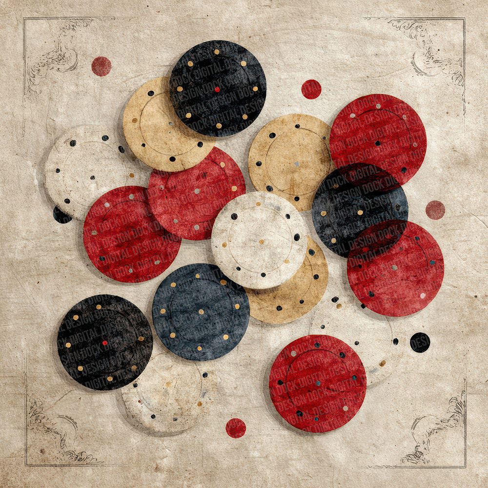 Casino Poker Chip Scatter Digital Paper Pack (DDD000812)