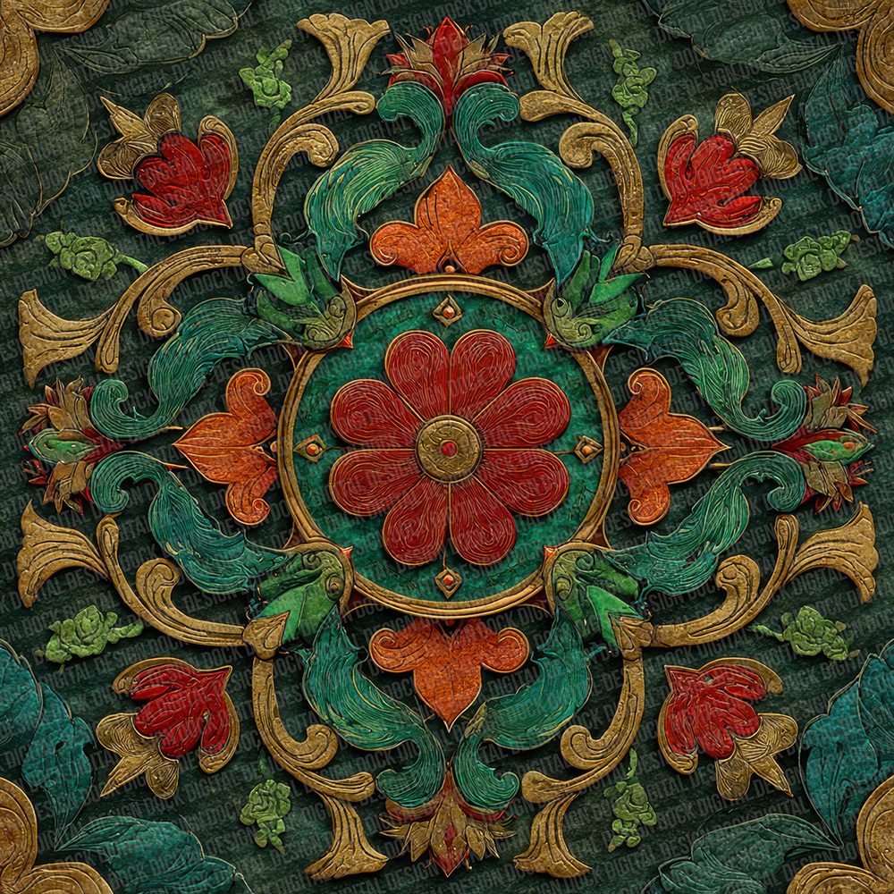 Casino Roulette Green Gold Digital Paper Pack (DDD000813)