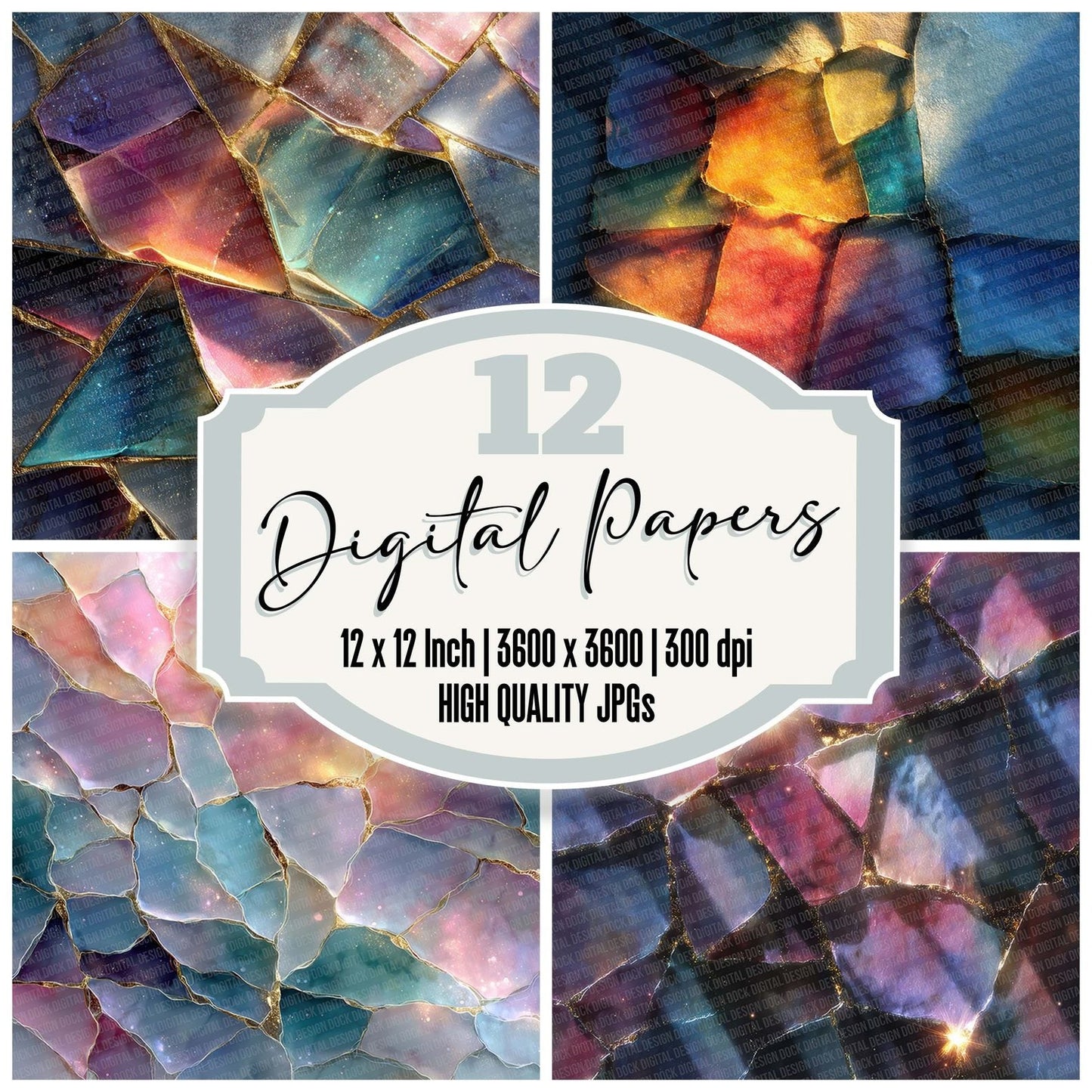 Cathedral Glass Shatter Digital Paper Pack (DDD000820)