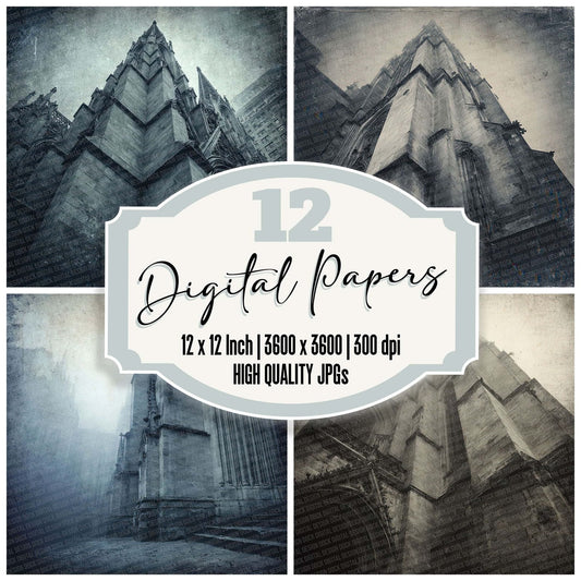 Cathedral Stone Grunge Digital Paper Pack (DDD000821)