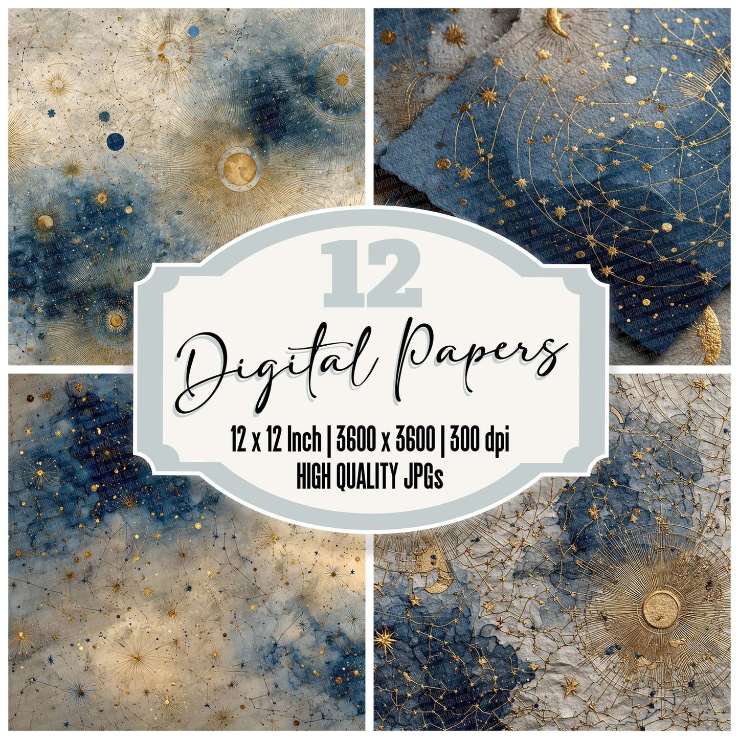 Celestial Parchment Glow Digital Paper Pack (DDD007625)