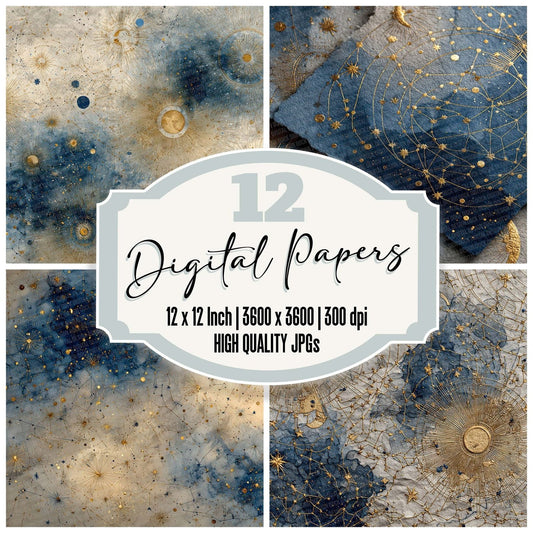 Celestial Parchment Glow Digital Paper Pack (DDD007625)