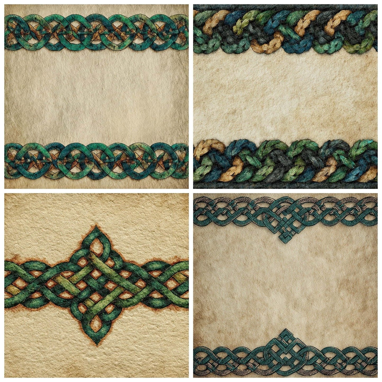 Celtic Braid Green Black Digital Paper Pack (DDD000832)