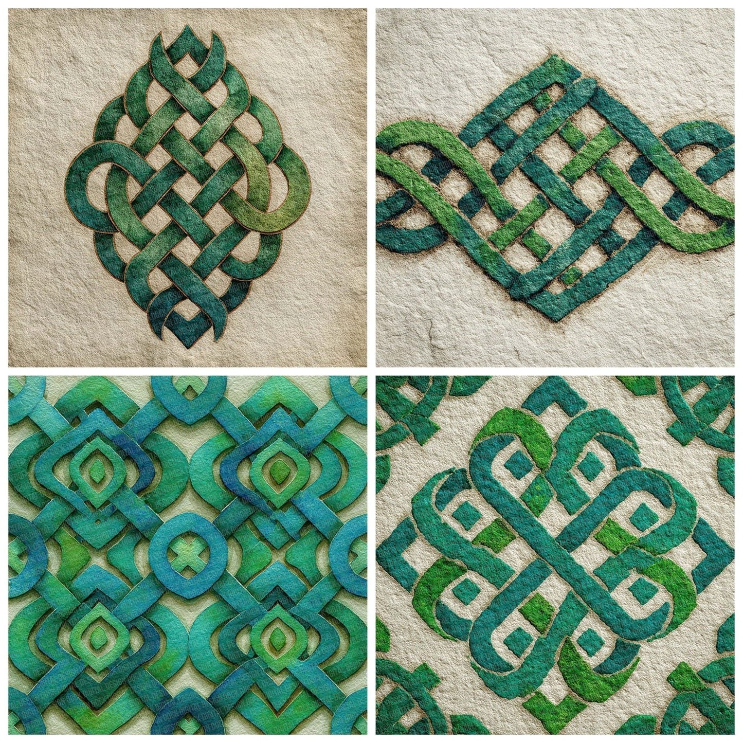 Celtic Knot Emerald Digital Paper Pack (DDD000835)