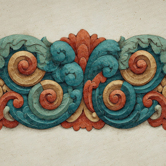 Celtic Manuscript Teal Rust Digital Paper Pack (DDD000839)