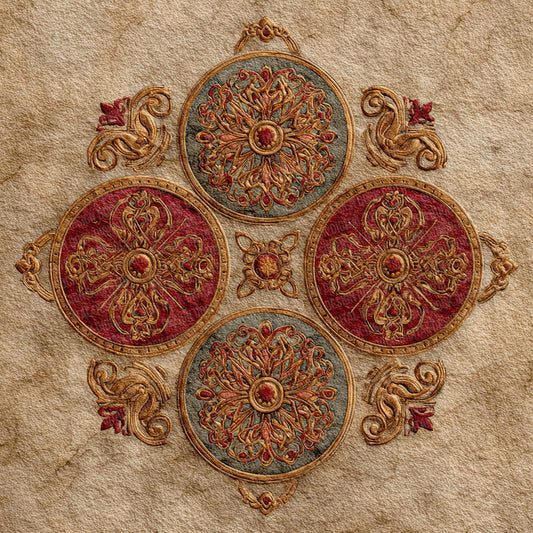 Celtic Shield Crimson Gold Digital Paper Pack (DDD000840)