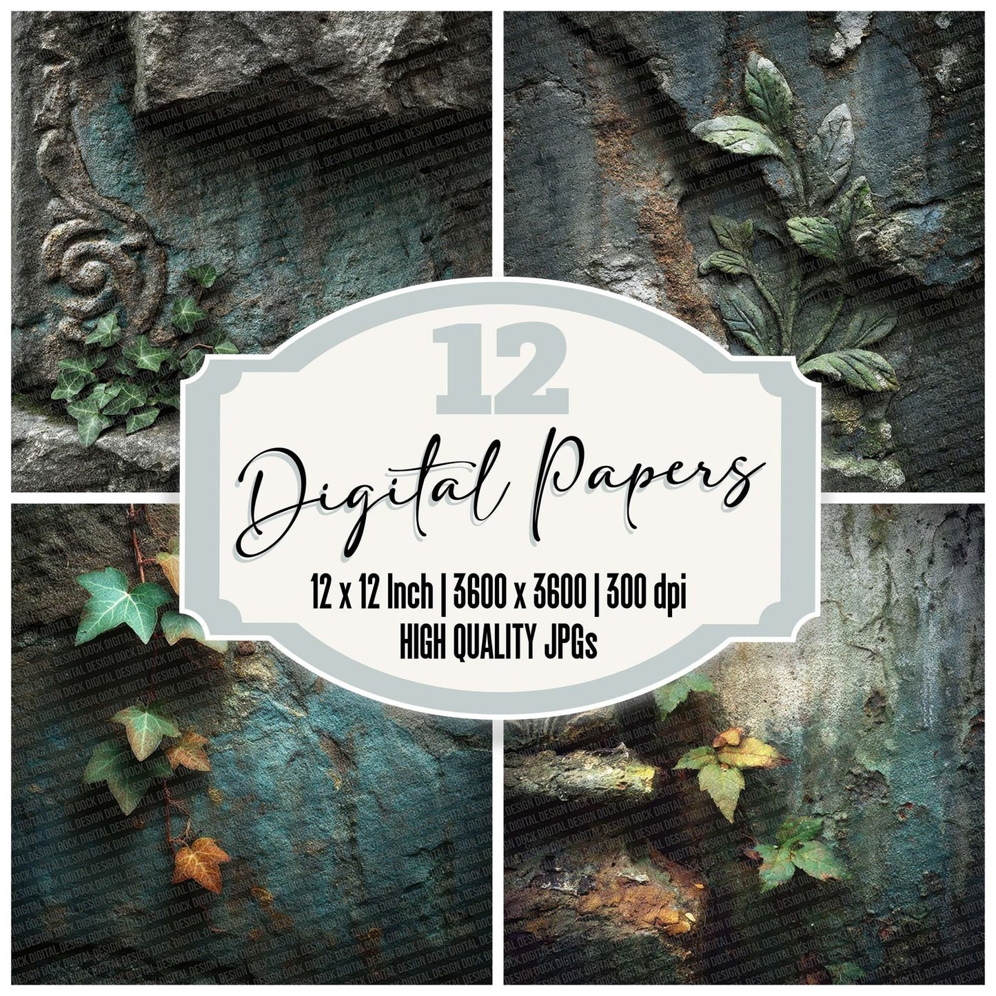Cemetery Stone Gothic Digital Paper Pack (DDD000844)