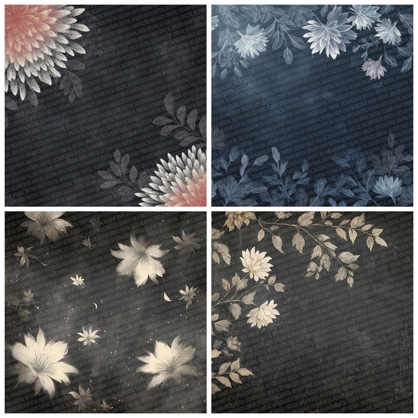 Chalk Bloom Fade Digital Paper Pack (DDD000848)