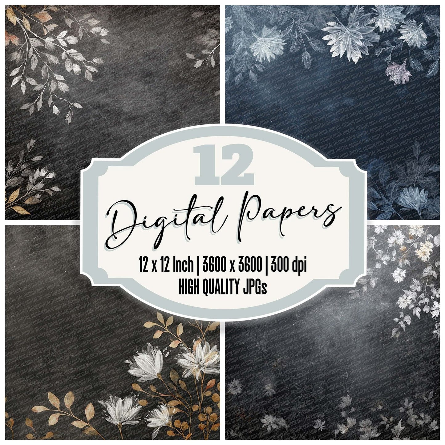 Chalk Bloom Fade Digital Paper Pack (DDD000848)