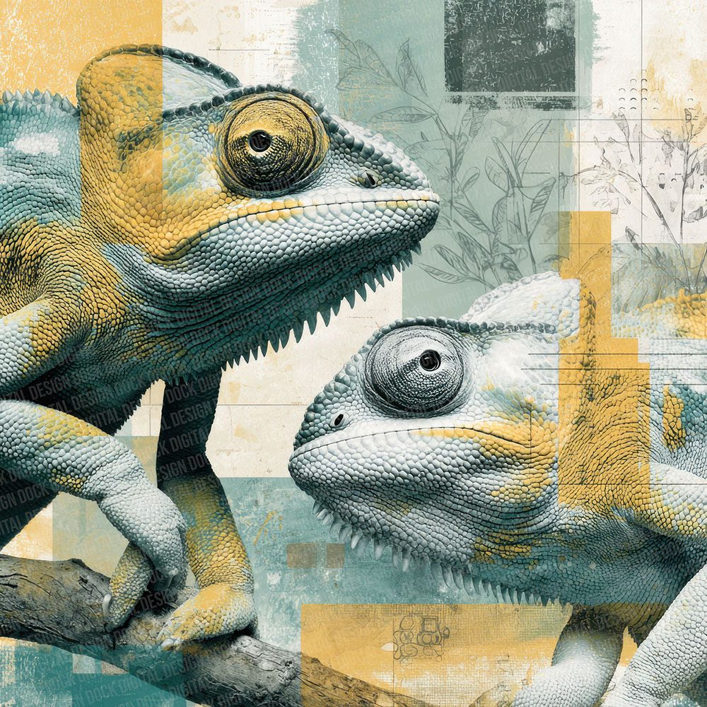 Chameleon Jungle Moodboard Digital Paper Pack (DDD000859)