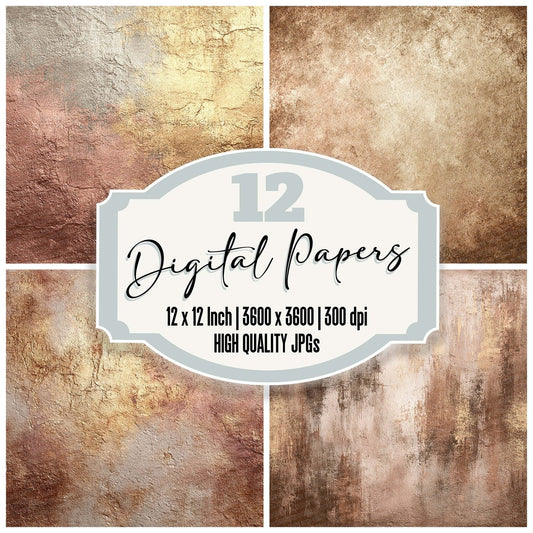 Champagne Sheen Abstract Digital Paper Pack (DDD000862)