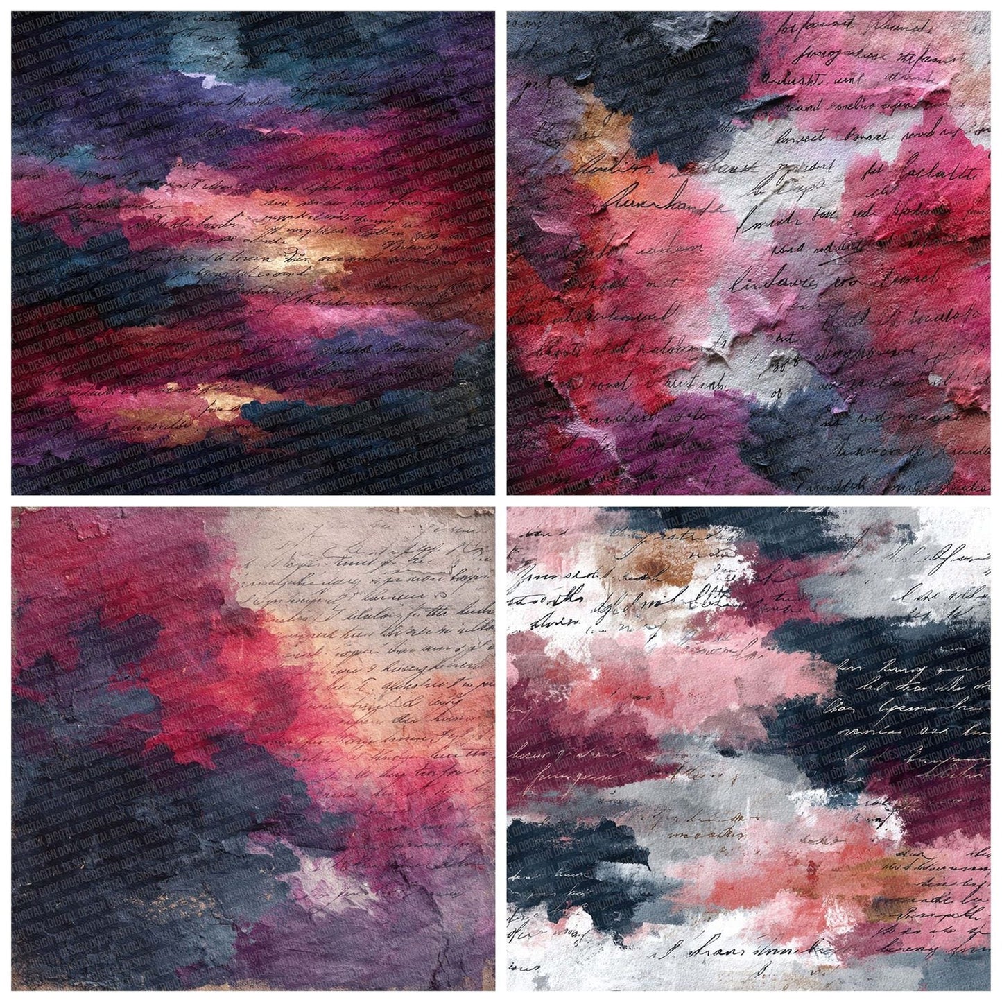 Chaos Beneath Art Layers Script Digital Paper Pack (DDD000864)