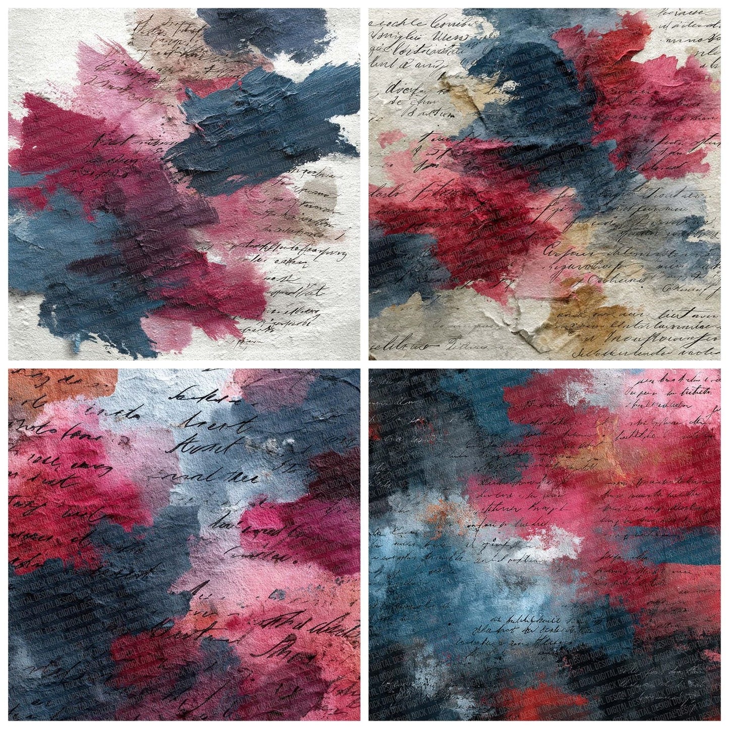 Chaos Beneath Art Layers Script Digital Paper Pack (DDD000864)