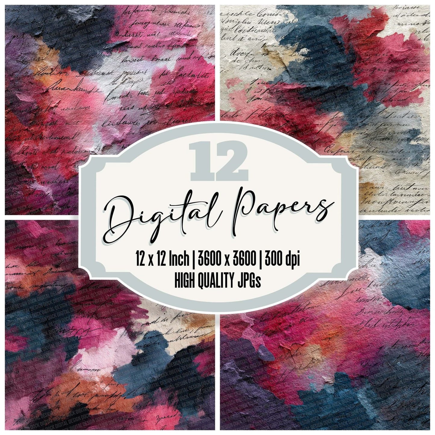 Chaos Beneath Art Layers Script Digital Paper Pack (DDD000864)