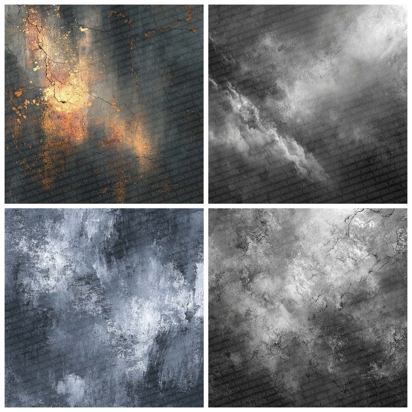 Charcoal Metal Dust Abstract Digital Paper Pack (DDD000879)