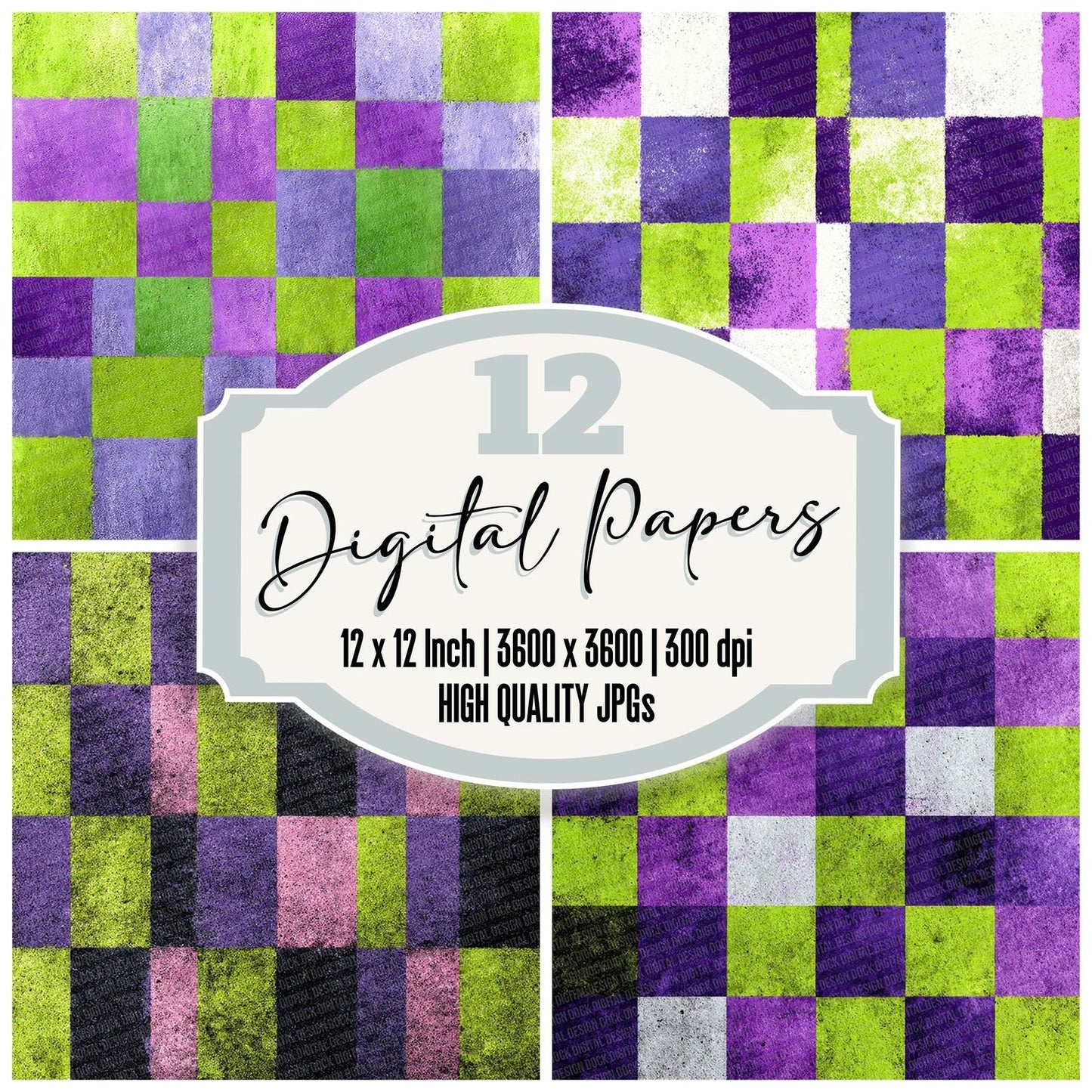 Checker Pop Texture Digital Paper Pack (DDD000889)