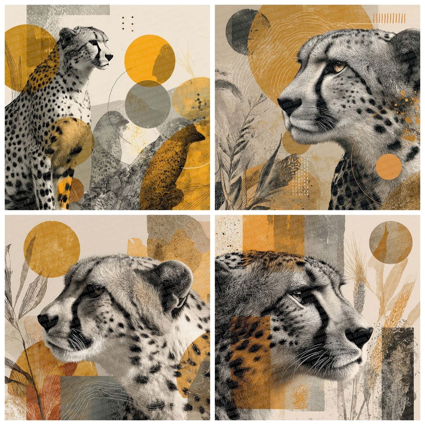 Cheetah Savannah Moodboard Digital Paper Pack (DDD000894)